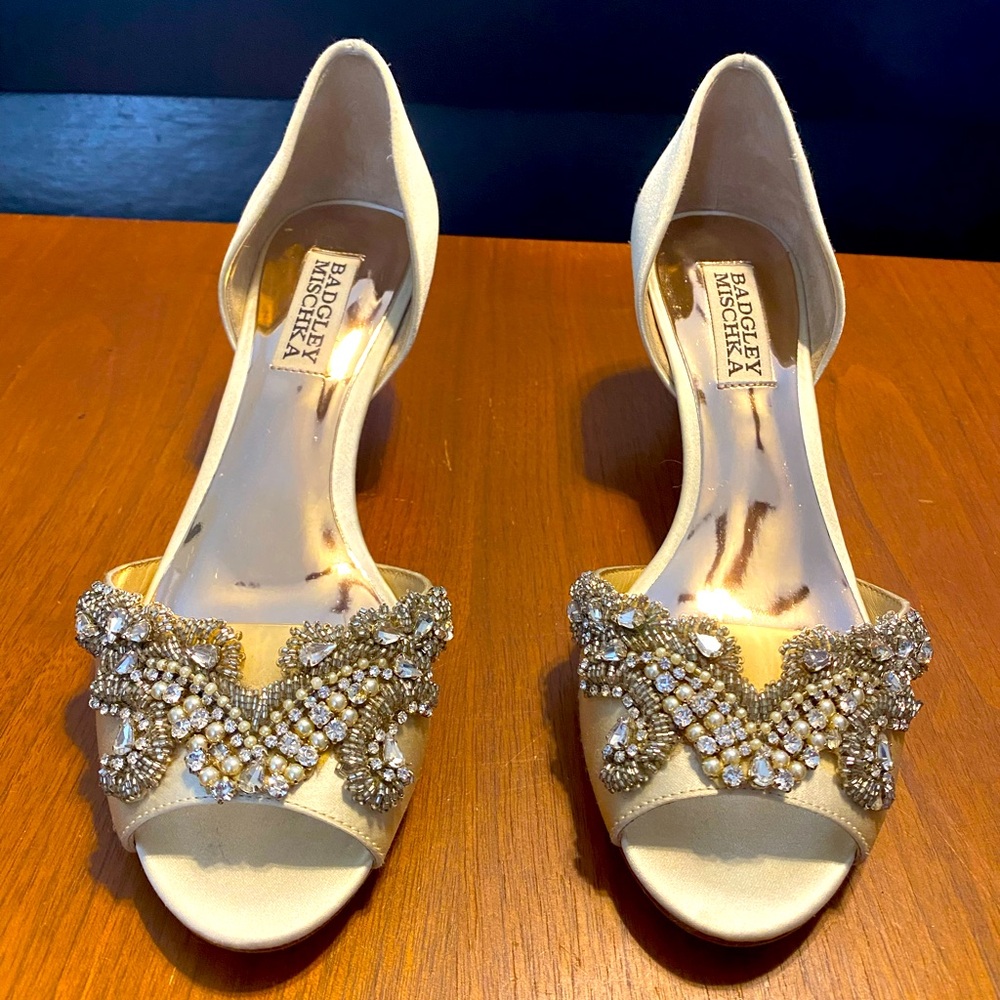NWOT Badgley Mischka Size 6 Kitten Heels